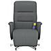 Poltrona Reclinabile Massaggio Poggiapiedi Grigio Scuro Tessuto - Foto miniatura 3
