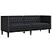 Divano Chesterfield Nero 194 x 74.5 x 70.5 cm Pelle sintetica - Foto miniatura 1