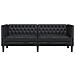 Divano Chesterfield Nero 194 x 74.5 x 70.5 cm Pelle sintetica - Foto miniatura 4
