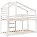 Letto a Castello con Tetto Bianco 75x190 cm Legno Massello Pino - Foto miniatura 6