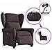 Poltrona Elettrica Reclinabile Marrone Scuro in Tessuto - Foto miniatura 8