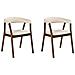 Set Di 2 Sedie Da Pranzo Mylo Tessuto Bianco Sporco /marrone Scuro - Foto miniatura 2
