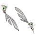 Orecchini a Goccia Piuma Color Argento - Foto miniatura 2
