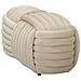 Panca Softy In Velluto Crema Con Nodo Centrale 90x45x45 Cm - Foto miniatura 3