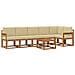 Set di divani da esterno con cuscino 7 pcs Naturale e Beige - Foto miniatura 1