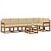 Set di divani da esterno con cuscino 7 pcs Naturale e Beige - Foto miniatura 3