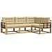Set di divani da esterno 3 pcs Bianco e Beige Poliestere - Foto miniatura 1