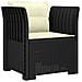 Poltrona a 1 Posto con Cuscini Aspetto Rattan PP Antracite - Foto miniatura 1