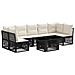 Set Divano da Giardino 7 pz Nero polyrattan - Foto miniatura 1