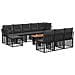 Set Divano da Giardino 11 pz Nero e Grigio scuro polyrattan - Foto miniatura 1