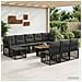 Set Divano da Giardino 11 pz Nero e Grigio scuro polyrattan - Foto miniatura 6