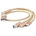 Cavo Per Smartphone 3 In 1 Lightning / type-c / micro-usb Gold - Foto miniatura 1