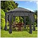 Gazebo Rotondo Con Tende 3,5 X 2,7 M Antracite - Foto miniatura 1