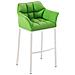 Sgabello Alto Bar DAMASO in Similpelle - Sedia Sgabello con Braccioli e Schienale Imbottiti e Poggiapiedi l Sgabello Fisso Bar Cucina Pub in Acciaio - H 83 cm Verde Bianco - Foto miniatura 1