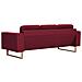 Set Divani 2 Pz In Tessuto Rosso Vino - Foto miniatura 6