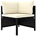 Set Divani da Giardino 11 pz con Cuscini in Polyrattan Nero - Foto miniatura 2