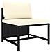 Set Divani da Giardino 11 pz con Cuscini in Polyrattan Nero - Foto miniatura 4
