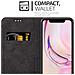 Custodia Compatibile Con Apple Iphone 13 Mini In Nero Marrone - Coperchio Protettiva Con Chiusura Magnetica, Funzione Stand E Tasca Per Le Carte - Foto miniatura 3