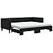 Divano Letto Estraibile Con Materassi Nero 90x200 Cm In Tessuto - Foto miniatura 1