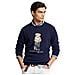 Felpa Uomo Girocollo Orso Polo Bear Orsetto In Cotone Stampa Polo Bear Felpa Senza Cappuccio Orso Ralph Lauren Tg S - Foto miniatura 3