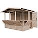 M150b Casetta Da Giardino In Legno, Bancarella Del Mercato In Legno, Grande Bancarella Con Bancone, Cinque Finestre, H232x336x263 Cm / 6m2 - Foto miniatura 2