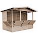 M150b Casetta Da Giardino In Legno, Bancarella Del Mercato In Legno, Grande Bancarella Con Bancone, Cinque Finestre, H232x336x263 Cm / 6m2 - Foto miniatura 3