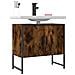 Mobile Lavabo Bagno Rovere Fumo 60x33x60 Cm Legno Multistrato - Foto miniatura 5