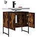 Mobile Lavabo Bagno Rovere Fumo 60x33x60 Cm Legno Multistrato - Foto miniatura 6