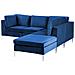 4 Posti Evja Velluto Blu Marino Con Ottomana Lato Sinistro - Foto miniatura 6