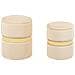 Set Di 2 Pouf Contenitore Medford Velluto Beige Chiaro - Foto miniatura 2