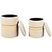 Set Di 2 Pouf Contenitore Medford Velluto Beige Chiaro - Foto miniatura 5