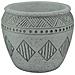 Vaso Tondo Piccolo Da Giardino In Fibra Di Argilla Decorata 14x14x12 Cm Olea - Foto miniatura 1