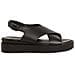 Black Casual Open Sandals Sandali Pelle Scarpe Donna Nero Eu 39, 1-28231-42 001 - Foto miniatura 2
