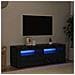 Mobile Porta TV con LED Rovere Nero 120x35x40 cm Multistrato - Foto miniatura 4
