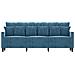 Divano A 3 Posti Blu 180 Cm In Velluto - Foto miniatura 3