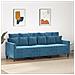 Divano A 3 Posti Blu 180 Cm In Velluto - Foto miniatura 1