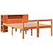 Letto Libreria Senza Materasso Marrone Cera 135x190 Cm Legno - Foto miniatura 3