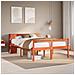 Letto Libreria Senza Materasso Marrone Cera 135x190 Cm Legno - Foto miniatura 1