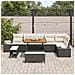 Set da Giardino  9 Pezzi con Cuscini Rattan Sintetico Nero Acacia, Divano da Giardino  2 posti con Cuscini Rattan Sintetico Nero, Set da Pranzo da Giardino  3 Pezzi con Cuscini Rattan Sintetico Nero Acacia - Foto miniatura 3