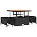Set da Giardino  9 Pezzi con Cuscini Rattan Sintetico Nero Acacia, Divano da Giardino  2 posti con Cuscini Rattan Sintetico Nero, Set da Pranzo da Giardino  3 Pezzi con Cuscini Rattan Sintetico Nero Acacia - Foto miniatura 6
