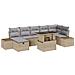 Set Divano Giardino de 8 Pezzi con Cuscini Beige Rattan Polietilenico - Foto miniatura 1