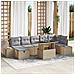 Set Divano Giardino de 8 Pezzi con Cuscini Beige Rattan Polietilenico - Foto miniatura 2