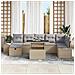 Set Divano Giardino de 8 Pezzi con Cuscini Beige Rattan Polietilenico - Foto miniatura 3