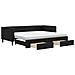 Divano Letto Estraibile con Cassetti Nero 90x190 cm in Tessuto - Foto miniatura 1