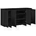 Credenza Nera Nera Legno Ingegnerizzato 135 x 41 x 75 cm - Foto miniatura 5