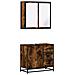Set Mobili da Bagno 2 pz Rovere Fumo in Legno Multistrato - Foto miniatura 1