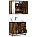 Set Mobili da Bagno 2 pz Rovere Fumo in Legno Multistrato - Foto miniatura 2
