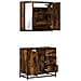 Set Mobili da Bagno 2 pz Rovere Fumo in Legno Multistrato - Foto miniatura 8