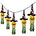Ghirlanda Led Decorazione Halloween 5 Zucche Con Cappelli Luminosi 3 M - Foto miniatura 1