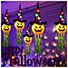 Ghirlanda Led Decorazione Halloween 5 Zucche Con Cappelli Luminosi 3 M - Foto miniatura 5